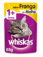 RAÇÃO ÚMIDA PARA GATOS WHISKAS FRANGO AO MOLHO 85G