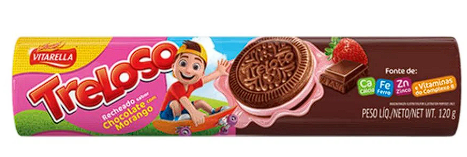 BISCOITO TRELOSO RECHEADO CHOCOLATE/MORANGO