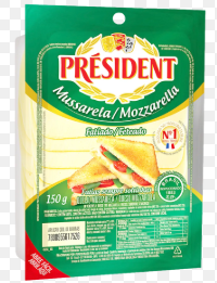 QUEIJO MUSSARELA FATIADO PRESIDENT 150g
