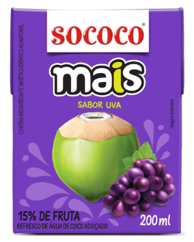 AGUA DE CÔCO SABOR UVA SOCOCO 200ml